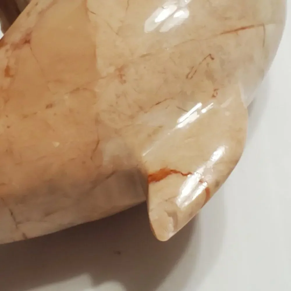Vintage Hand Carved Pink Marble Dolphin 4